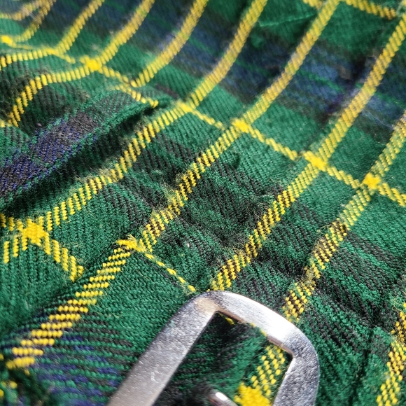 Scot Kilt Plaid, Modern Gordon Tartan: Green Blue Black Yellow, Ren Faire - Picture 14 of 14